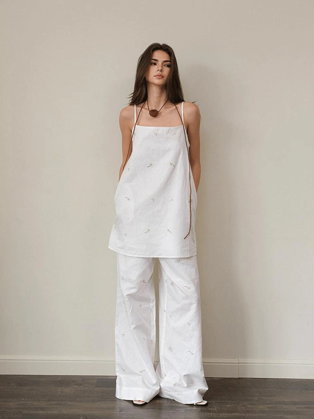 FU FRESH UP French Romantic Embroidered Linen Dress Set