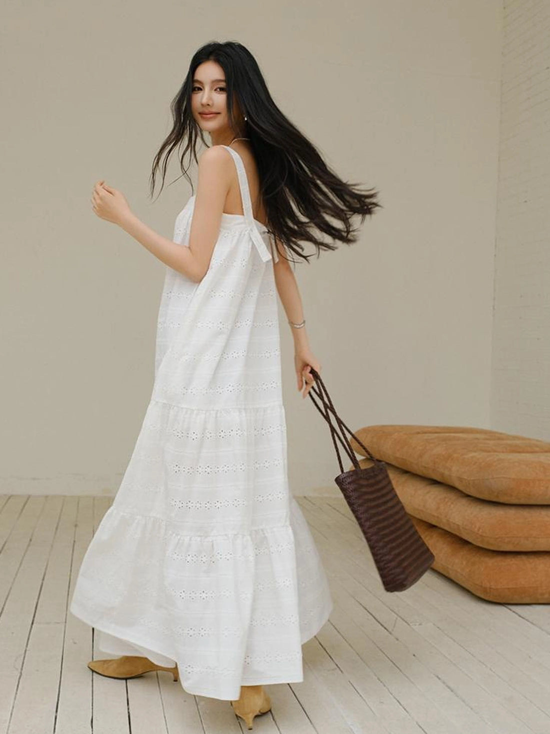 FU FRESH UP French Romantic Embroidered Sundress With Square Neck