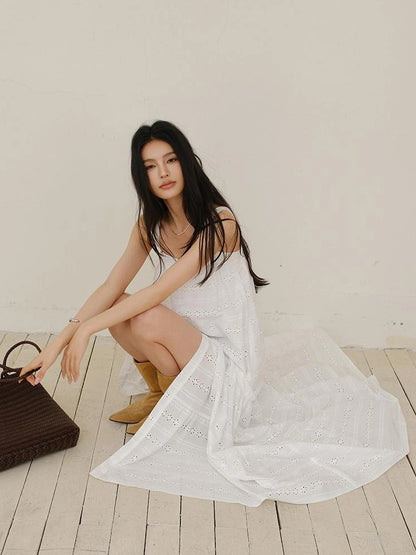FU FRESH UP French Romantic Embroidered Sundress With Square Neck