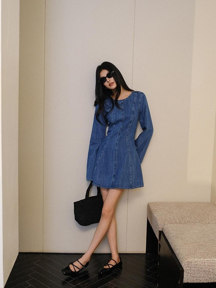 FU FRESH UP French Vintage Pleated Bell Sleeve A Line Women&