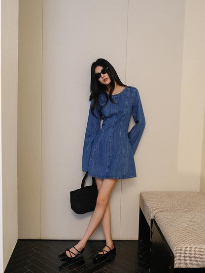 FU FRESH UP French Vintage Pleated Bell Sleeve A Line Women&