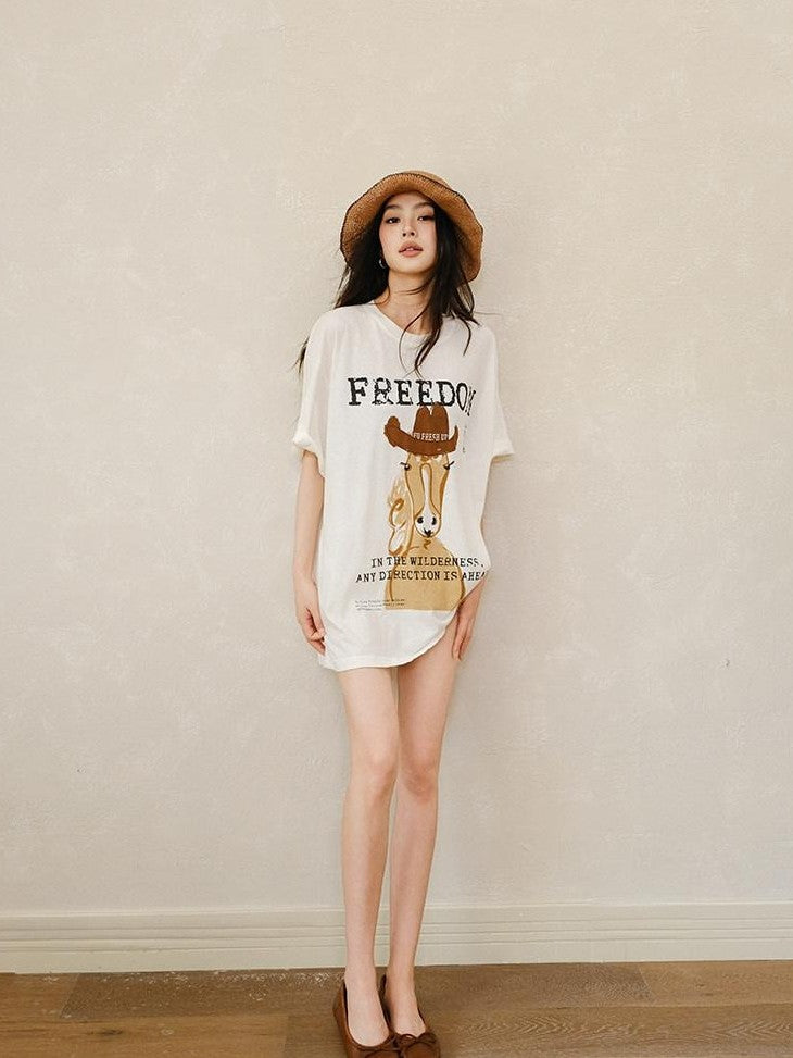 FU FRESH UP Handpainted Western Pony Print Women&