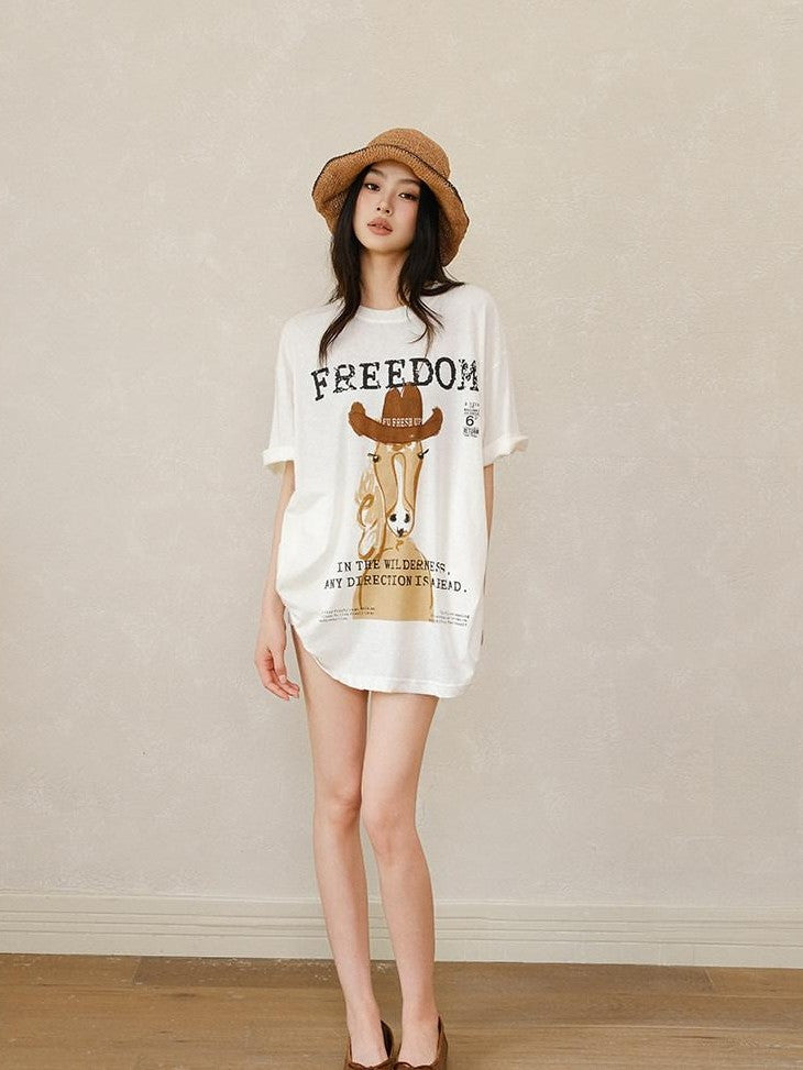 FU FRESH UP Handpainted Western Pony Print Women&