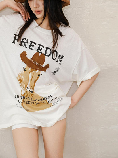 FU FRESH UP Handpainted Western Pony Print Women&