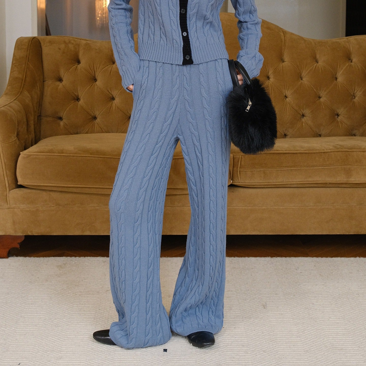 FU_FRESH_UP_Heather_Grey_Cable_Knit_Bow_Tie_Relaxed_Women&