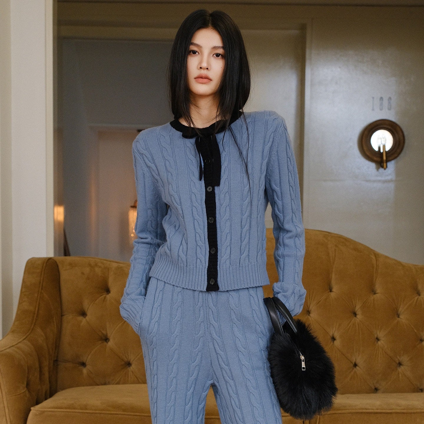 FU_FRESH_UP_Heather_Grey_Cable_Knit_Bow_Tie_Relaxed_Women&