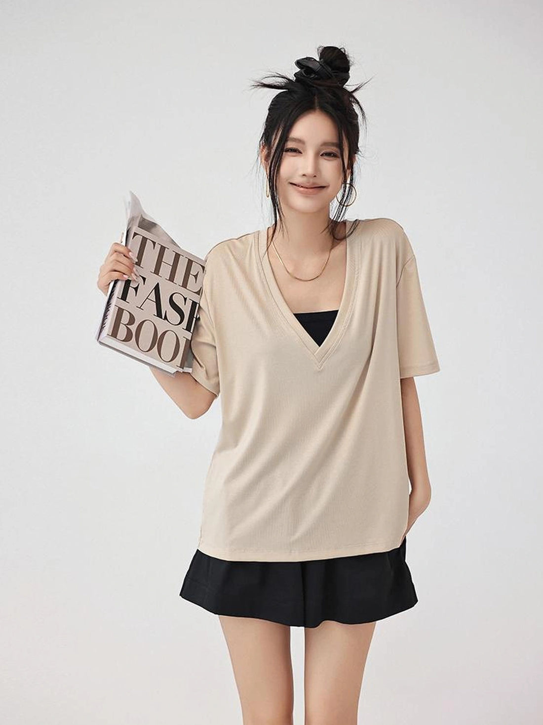FU FRESH UP Ice Sense V-neck Relaxed Tee