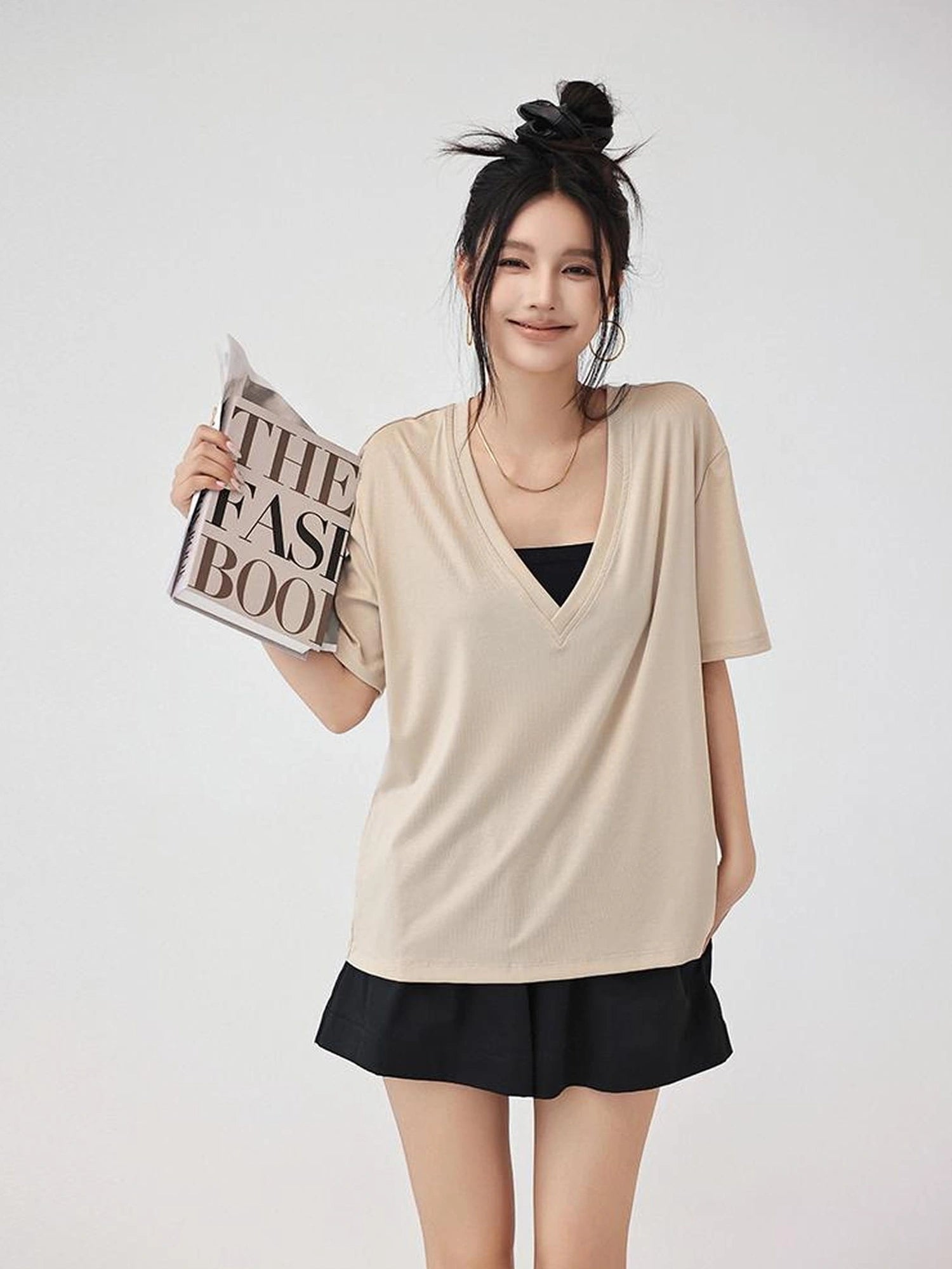 FU FRESH UP Ice Sense V-neck Relaxed Tee