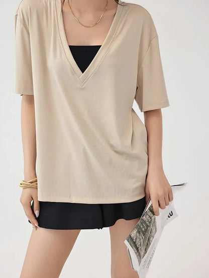 FU FRESH UP Ice Sense V-neck Relaxed Tee
