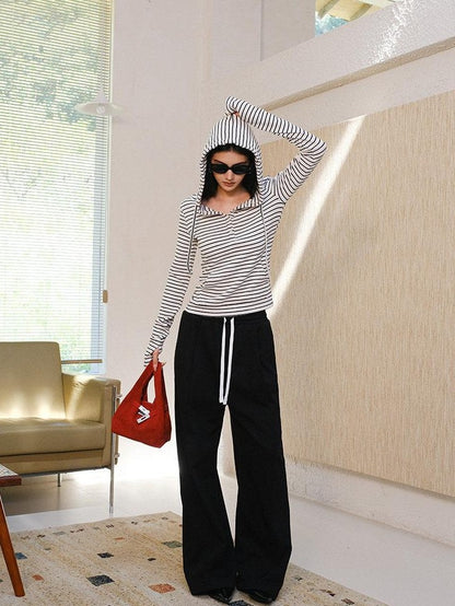 FU FRESH UP Knitted Brushed Slimming Drawstring Women&