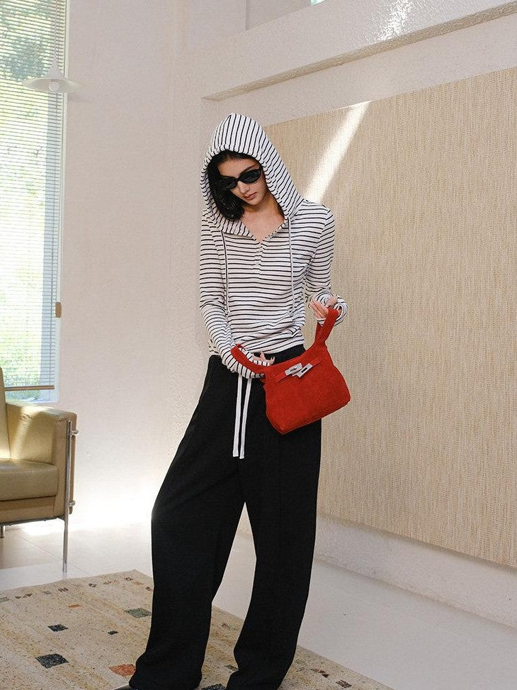 FU FRESH UP Knitted Brushed Slimming Drawstring Women&