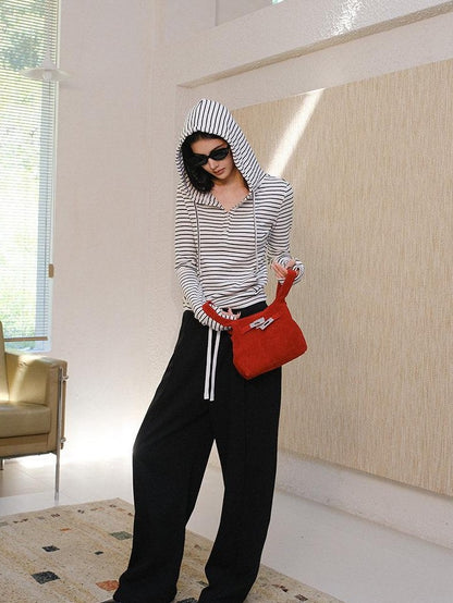 FU FRESH UP Knitted Brushed Slimming Drawstring Women&