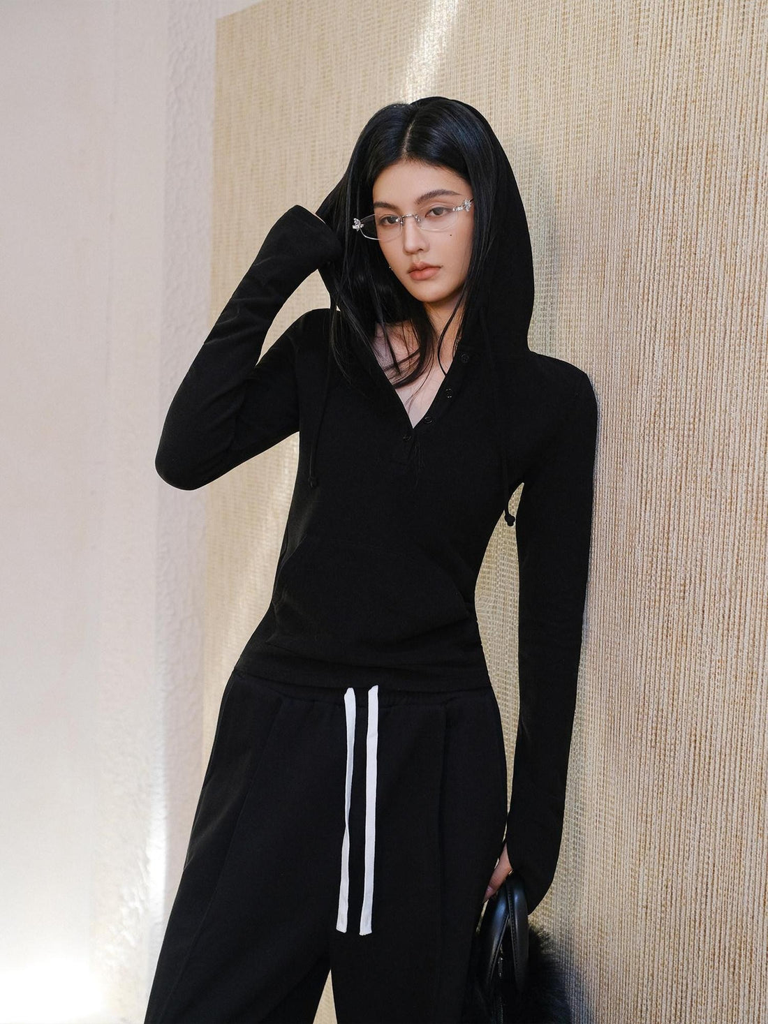 FU FRESH UP Knitted Brushed Slimming Drawstring Women&