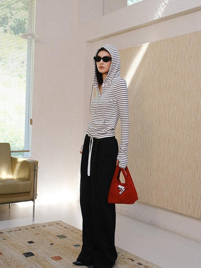 FU FRESH UP Knitted Brushed Slimming Drawstring Women&
