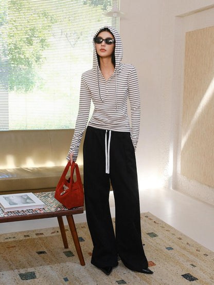 FU FRESH UP Knitted Brushed Slimming Drawstring Women&