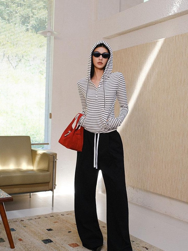 FU FRESH UP Knitted Brushed Slimming Drawstring Women&