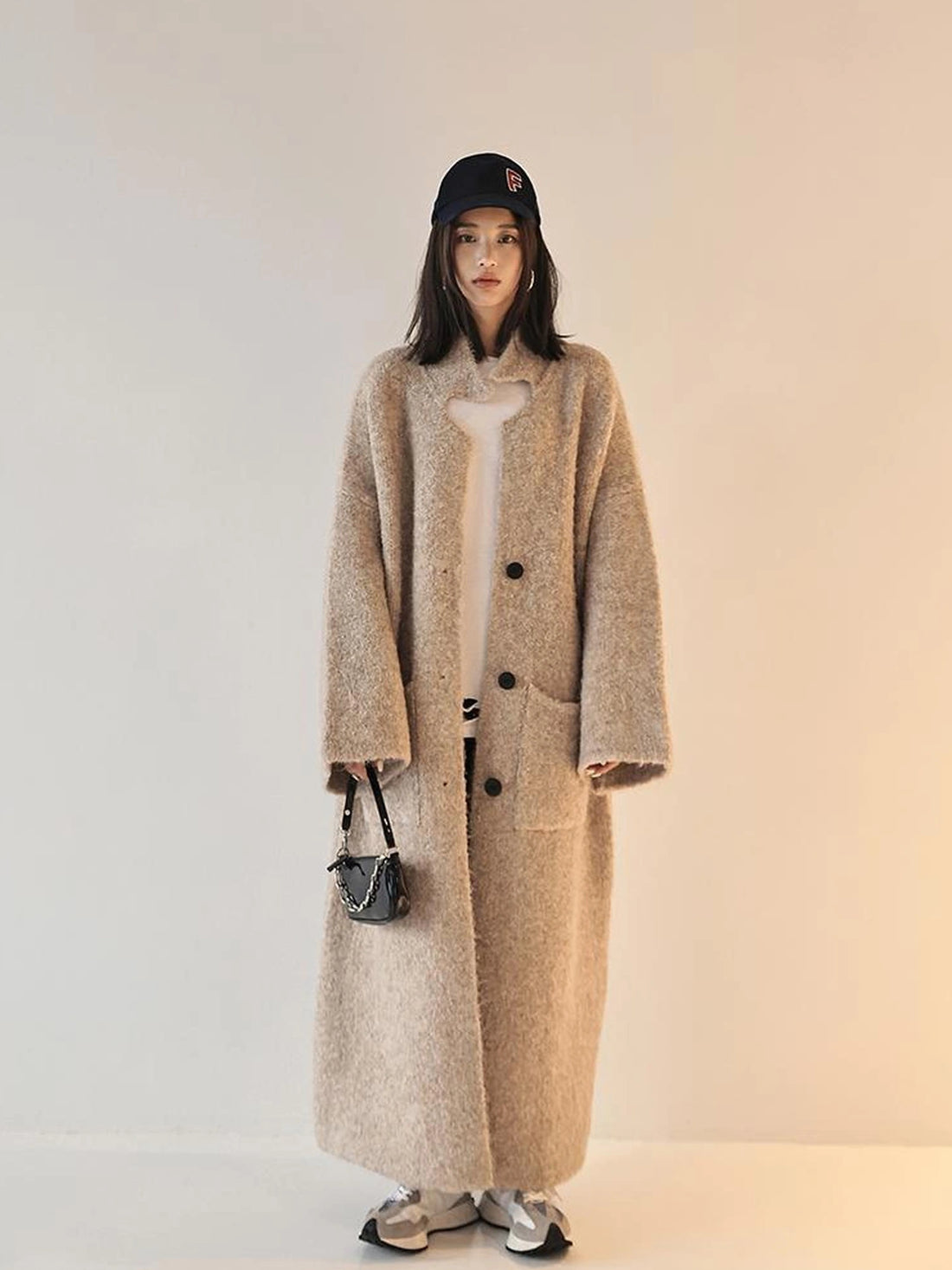 FU FRESH UP Lazy Fit Wool Blend Long Coat