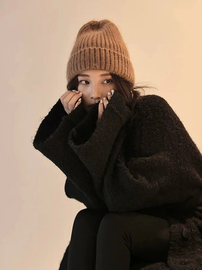 FU FRESH UP Lazy Fit Wool Blend Long Coat