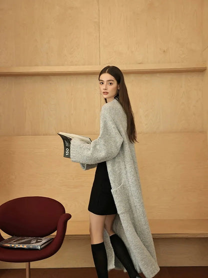 FU FRESH UP Lazy Loop Knit Long Cardigan Coat