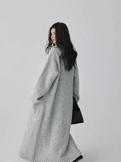 FU FRESH UP Lazy Loop Knit Long Cardigan Coat
