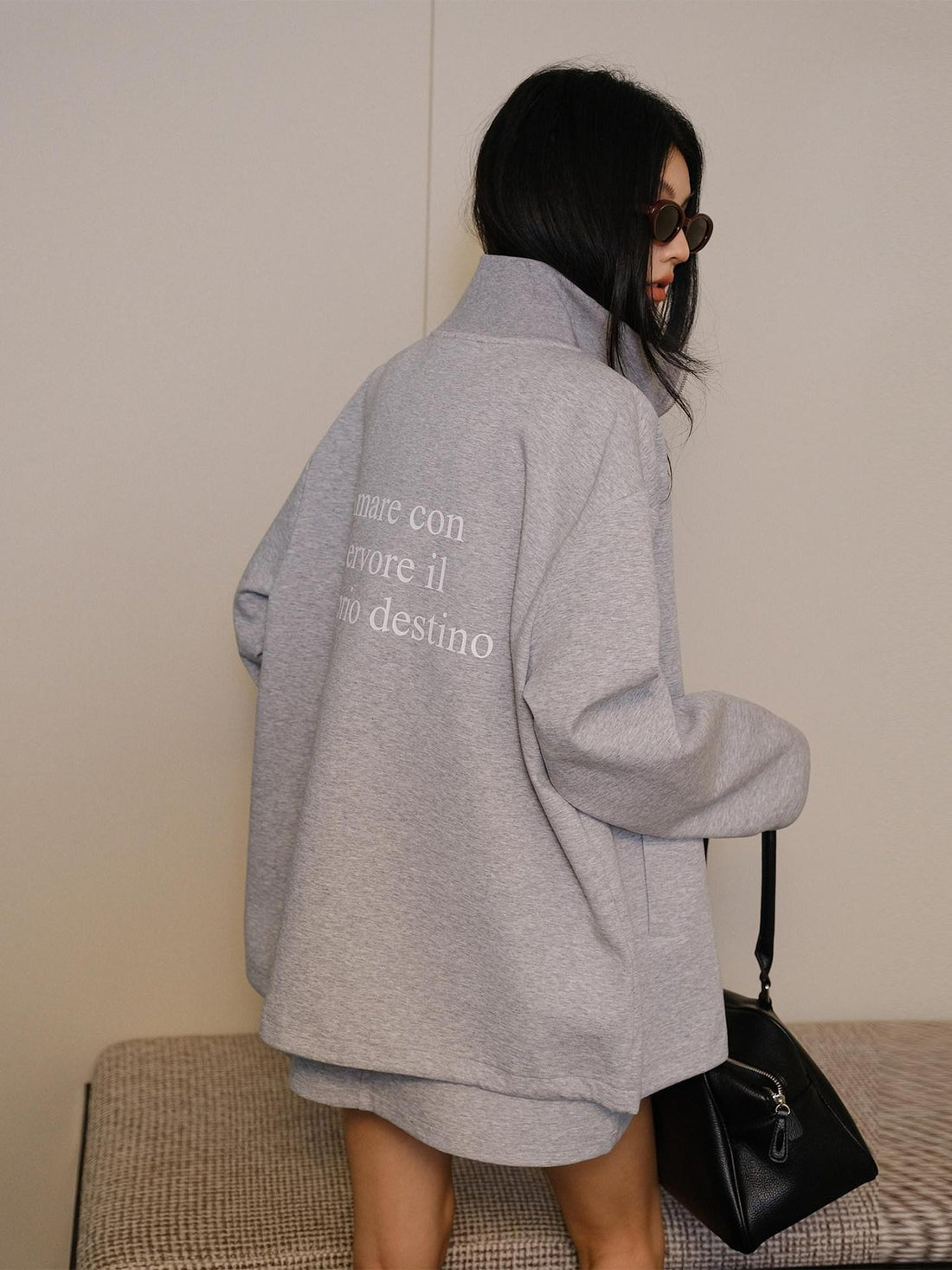 FU FRESH UP Letter Print Long Sleeve Two Piece Women&