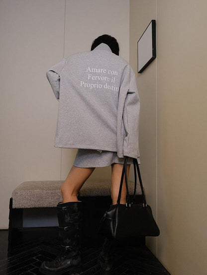 FU FRESH UP Letter Print Long Sleeve Two Piece Women&