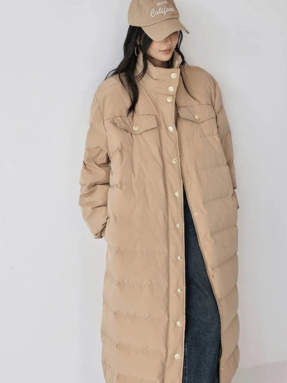 Lightweight Long Down Coat With Cloud Loft Warmth