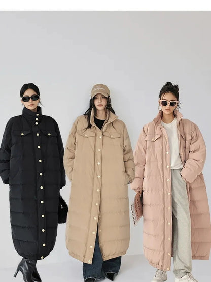 Lightweight Long Down Coat With Cloud Loft Warmth