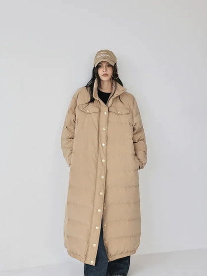 Lightweight Long Down Coat With Cloud Loft Warmth