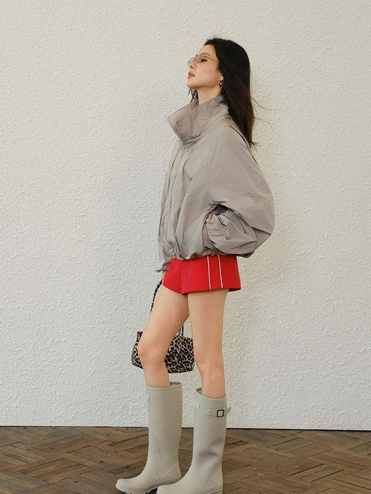 FU FRESH UP Lightweight Uv Stand Collar Zippered Loose Fit Women&
