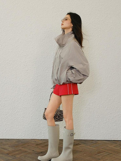 FU FRESH UP Lightweight Uv Stand Collar Zippered Loose Fit Women&