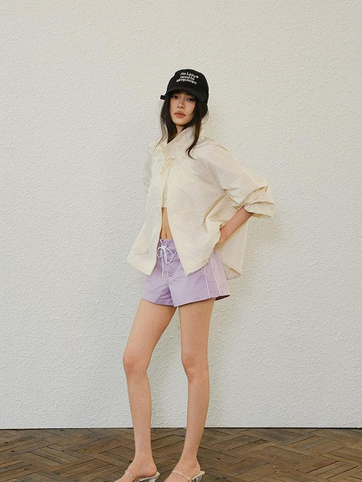 FU FRESH UP Lightweight Uv Stand Collar Zippered Loose Fit Women&