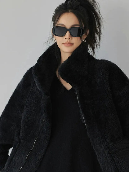 FU FRESH UP Luxury Faux Shearling Winter Coat