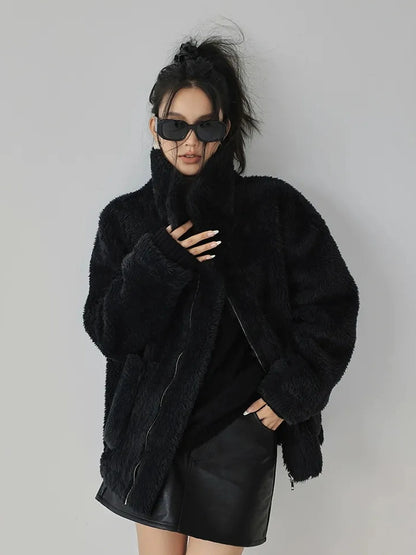 FU FRESH UP Luxury Faux Shearling Winter Coat