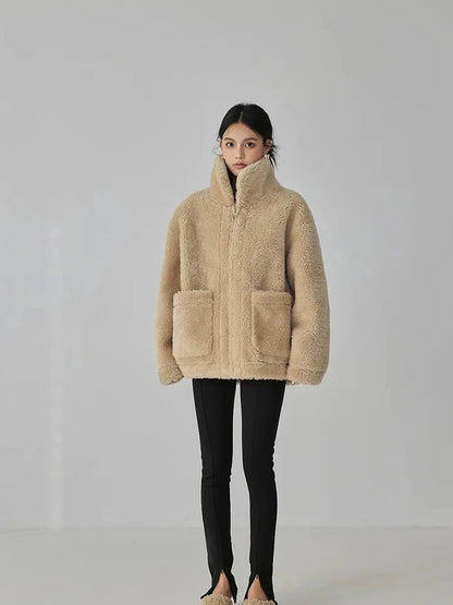 FU FRESH UP Luxury Faux Shearling Winter Coat