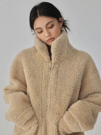 FU FRESH UP Luxury Faux Shearling Winter Coat