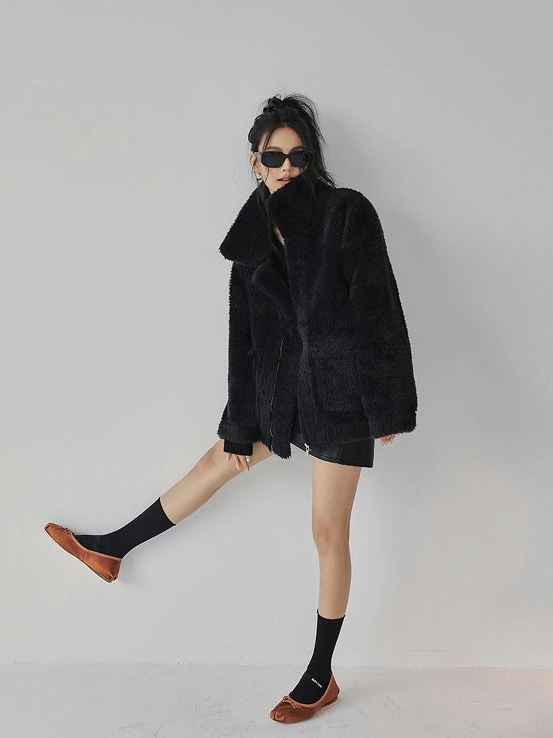 FU FRESH UP Luxury Faux Shearling Winter Coat