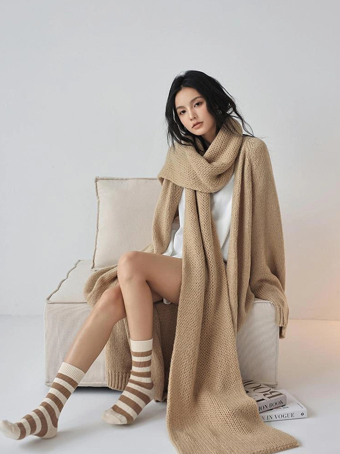 FU FRESH UP Luxury Mohair Wool Blend Winter Scarf