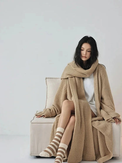 FU FRESH UP Luxury Mohair Wool Blend Winter Scarf