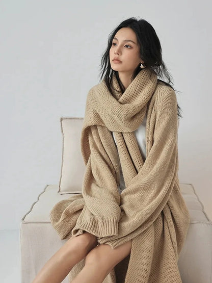 FU FRESH UP Luxury Mohair Wool Blend Winter Scarf