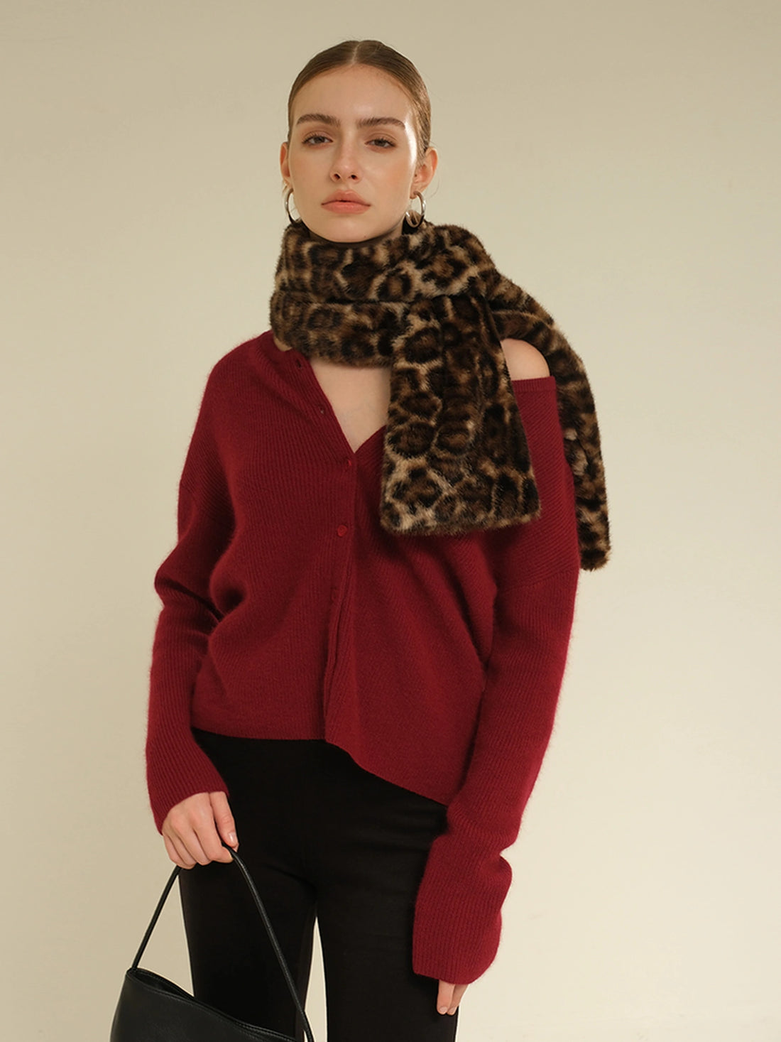 FU FRESH UP Luxury Winter Leopard Print Scarf