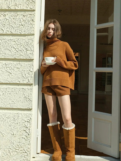 FU FRESH UP Luxury Wool High Neck Oversized Sweater
