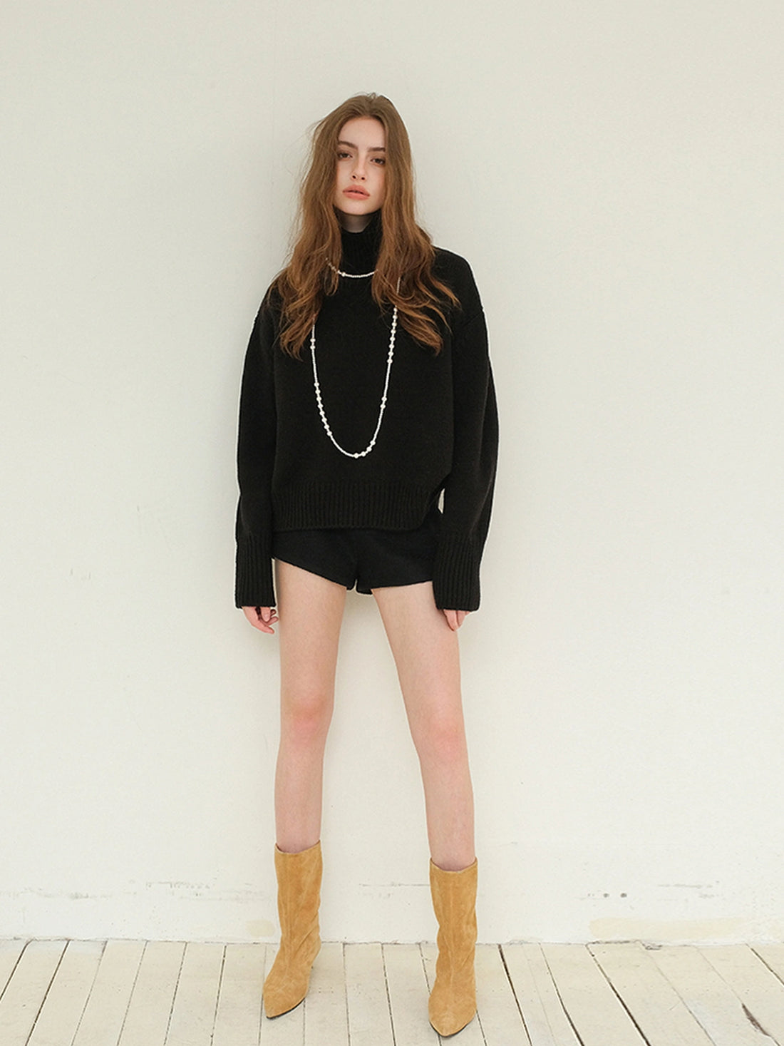 FU FRESH UP Luxury Wool High Neck Oversized Sweater