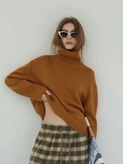 FU FRESH UP Luxury Wool High Neck Oversized Sweater