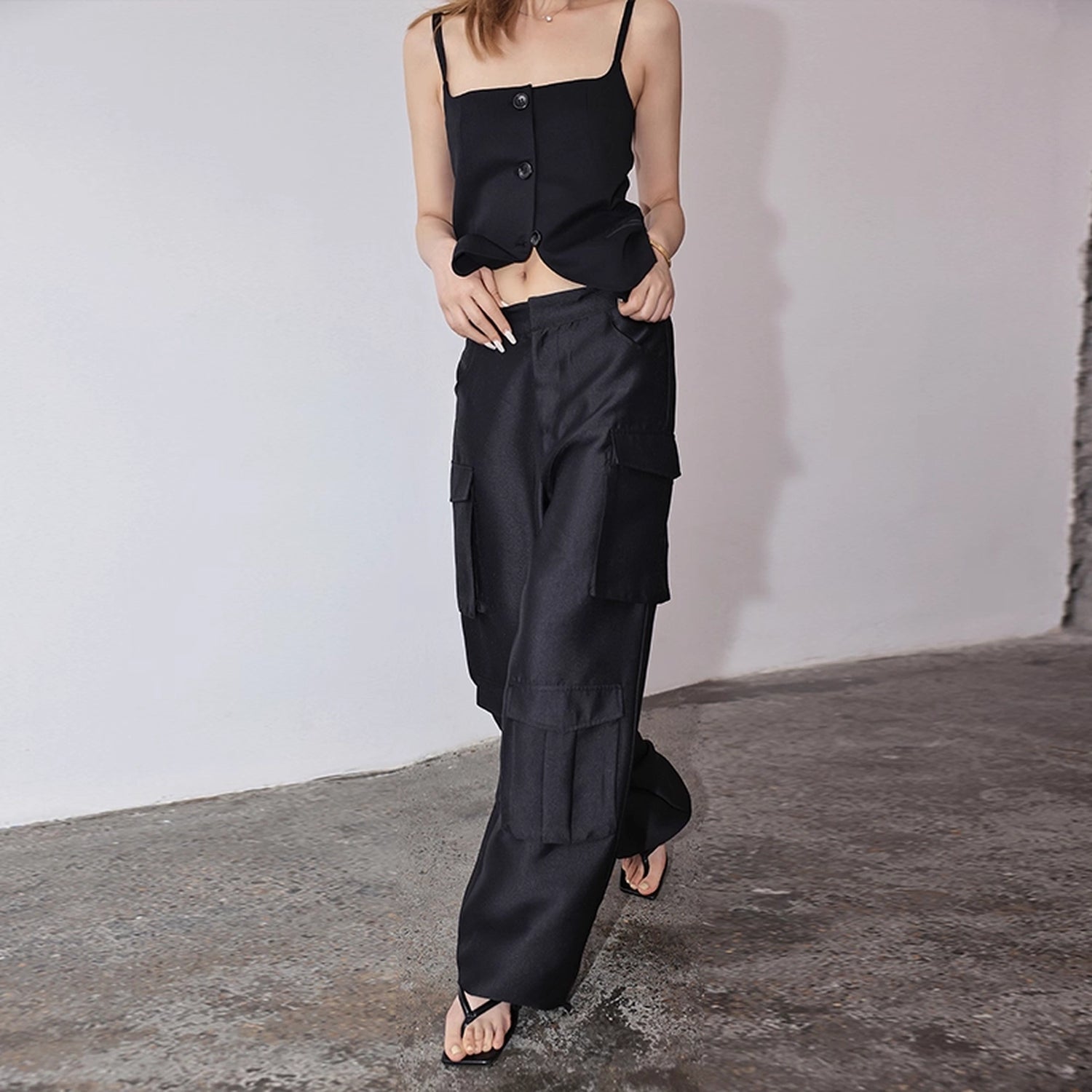 FU_FRESH_UP_Matte_Satin_Cargo_Wide_Leg_Pants_MISSTT