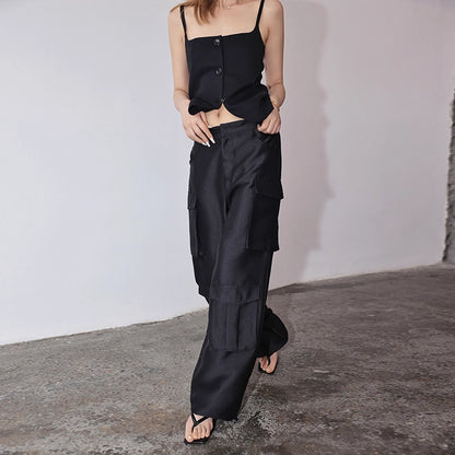 FU_FRESH_UP_Matte_Satin_Cargo_Wide_Leg_Pants_MISSTT