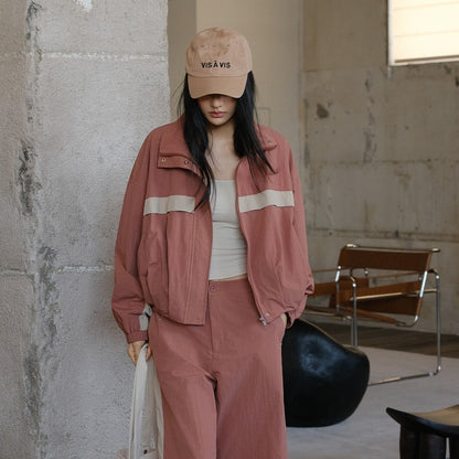 FU_FRESH_UP_Micro_Pleat_Colorblock_Stand_Collar_Side_Stripe_Women&