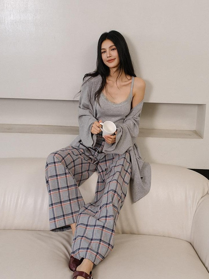 FU FRESH UP Mid Length Collarless Tie Knit Relaxed Women&