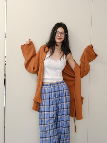 FU FRESH UP Mid Length Collarless Tie Knit Relaxed Women&