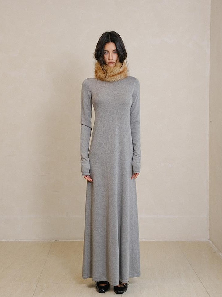 FU FRESH UP Minimalist High Waist Round Neck Knit Straight Women&